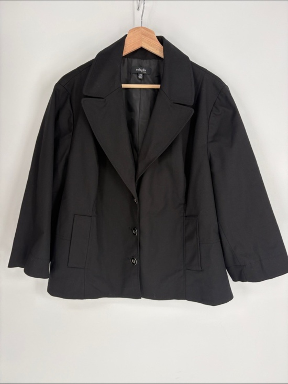 🧢 Rafaella cotton Black Blazer with Notch Collar back peplum 🧷